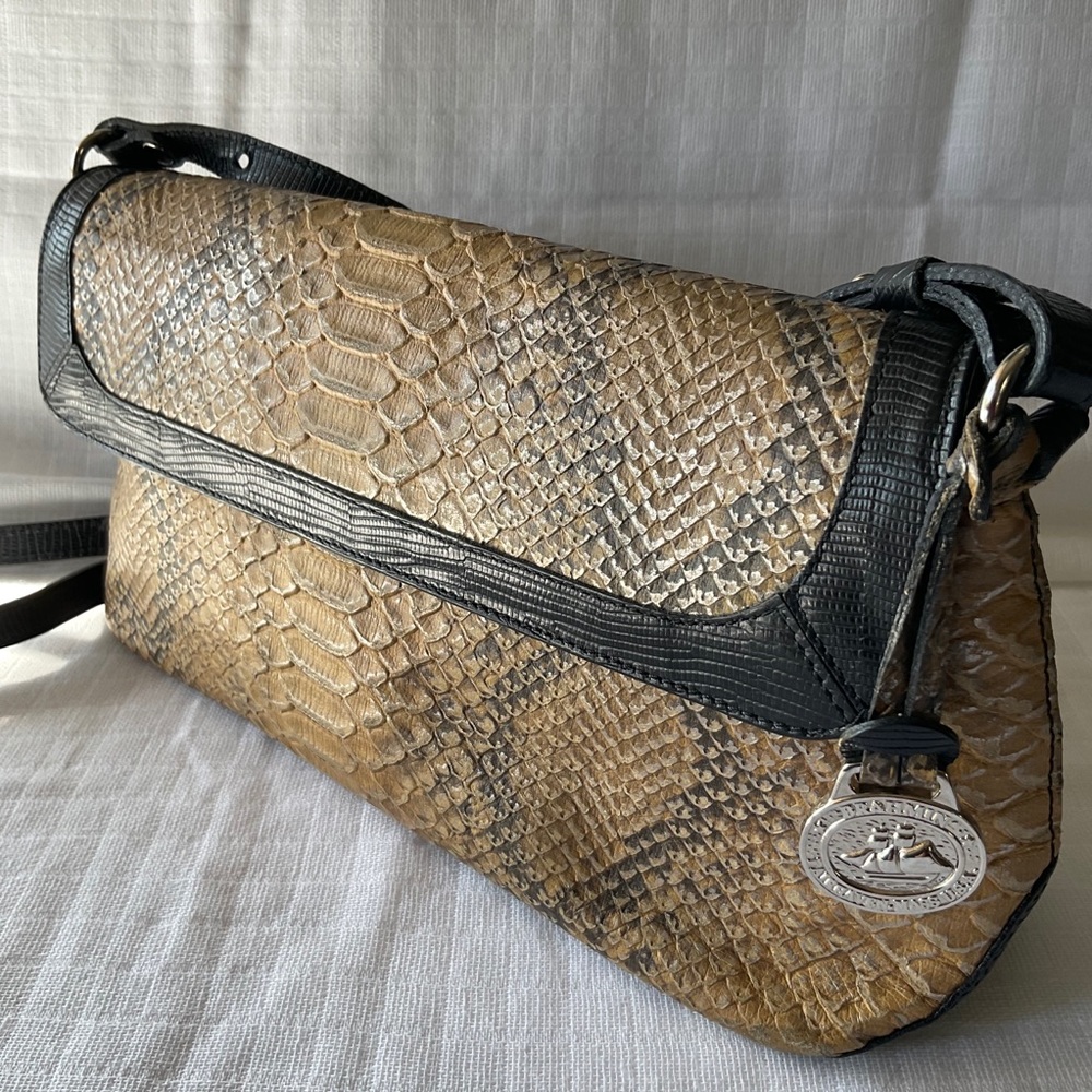 Brahmin Snakeskin Embossed Leather Crossbody Bag